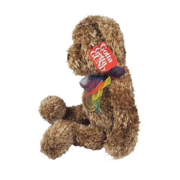 Gund Bearessence Brown Teddy Bear Plush Stuffed Animal Rainbow Bow Tie 16" Soft - Picture 3 of 6